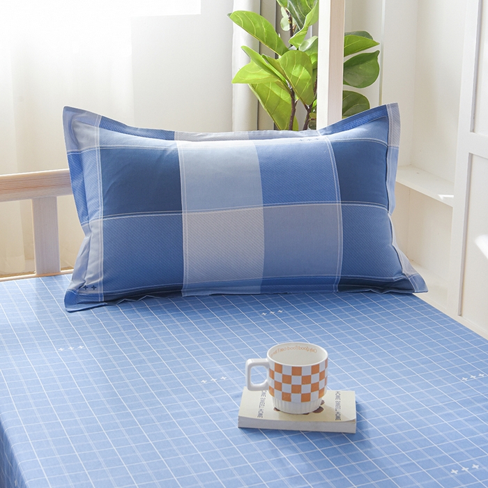 91家纺网 家纺一手货源 找家纺 鑫宇 2025全棉13372床单款印花学生三件套 向往生活-蓝