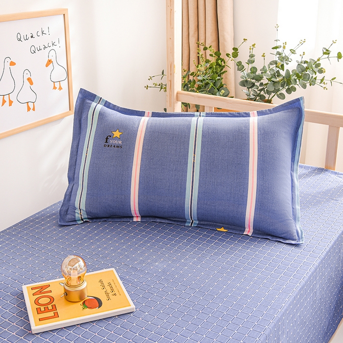 91家纺网 家纺一手货源 找家纺 鑫宇 2025全棉13372床单款印花学生三件套 星梦条纹-灰