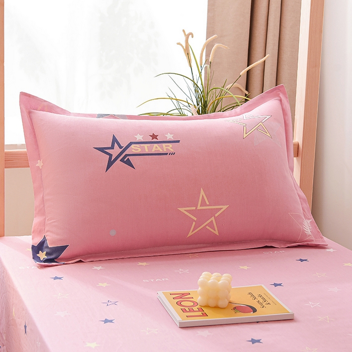 91家纺网 家纺一手货源 找家纺 鑫宇 2025全棉13372床单款印花学生三件套 星途之光-粉