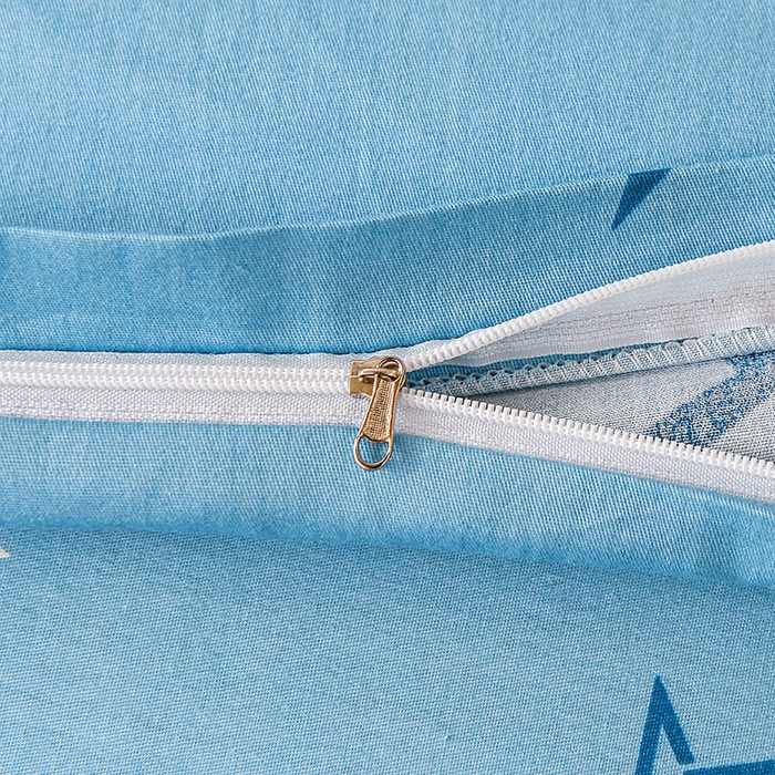 91家纺网 家纺一手货源 找家纺 鑫宇 2025全棉13372床单款印花学生三件套 星途之光-蓝