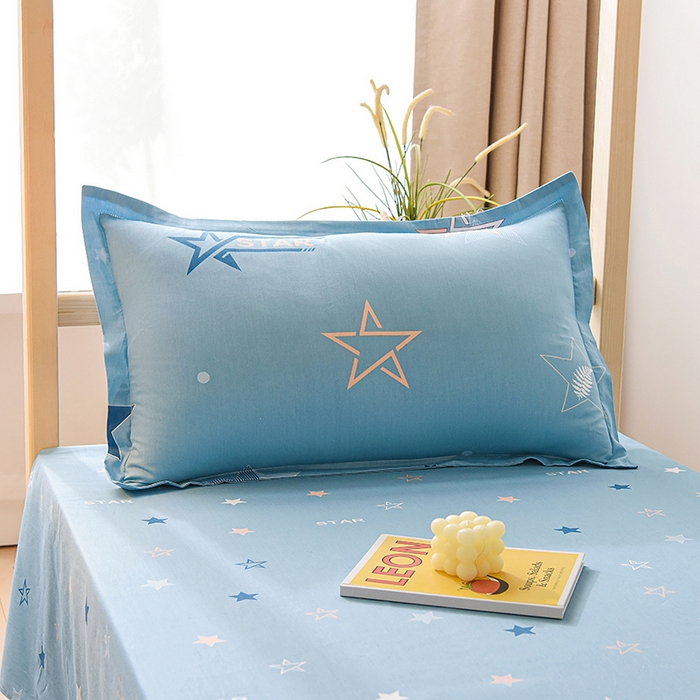 91家纺网 家纺一手货源 找家纺 鑫宇 2025全棉13372床单款印花学生三件套 星途之光-蓝