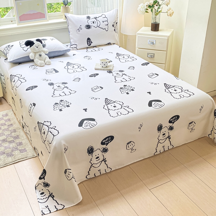 91家纺网 家纺一手货源 找家纺 黑马家居 2025新款全棉纯棉印花单床单床单单件 布鲁斯