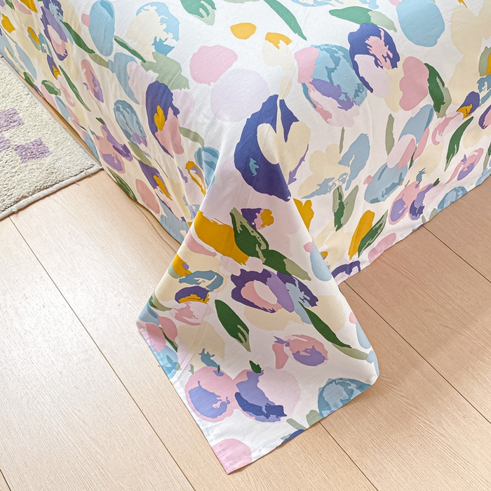 91家纺网 家纺一手货源 找家纺 黑马家居 2025新款全棉纯棉印花单床单床单单件 粉黛