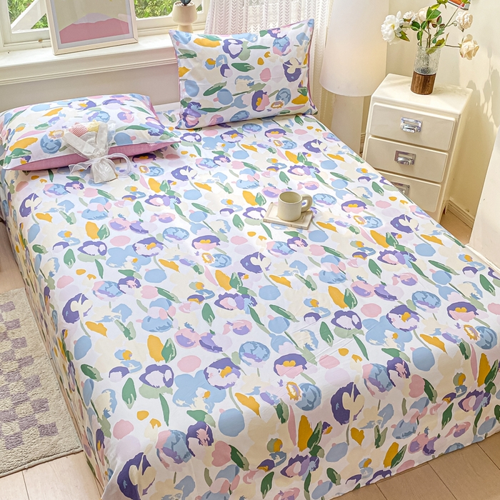 91家纺网 家纺一手货源 找家纺 黑马家居 2025新款全棉纯棉印花单床单床单单件 粉黛