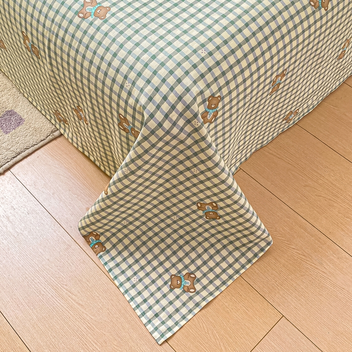 91家纺网 家纺一手货源 找家纺 黑马家居 2025新款全棉纯棉印花单床单床单单件 格雷小熊