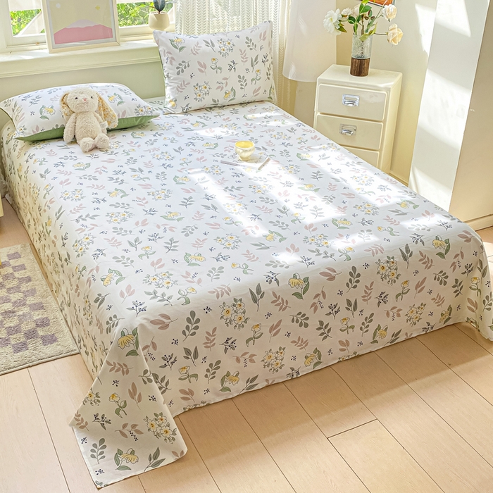 91家纺网 家纺一手货源 找家纺 黑马家居 2025新款全棉纯棉印花单床单床单单件 花韵