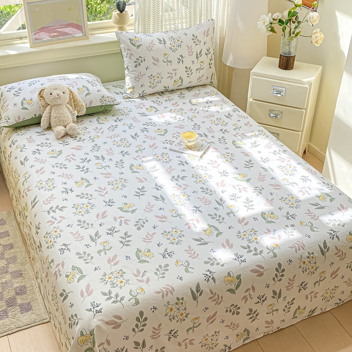 91家纺网 家纺一手货源 找家纺 黑马家居 2025新款全棉纯棉印花单床单床单单件 花韵