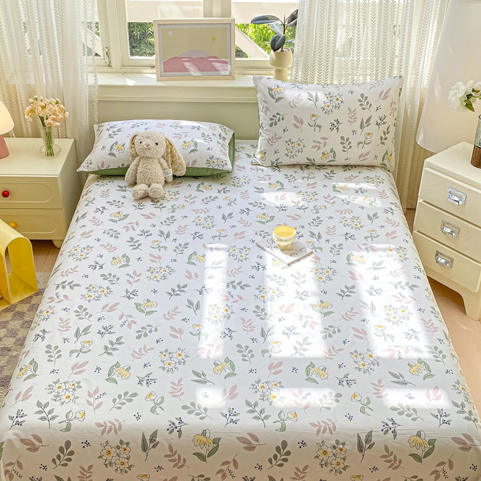 91家纺网 家纺一手货源 找家纺 黑马家居 2025新款全棉纯棉印花单床单床单单件 花韵