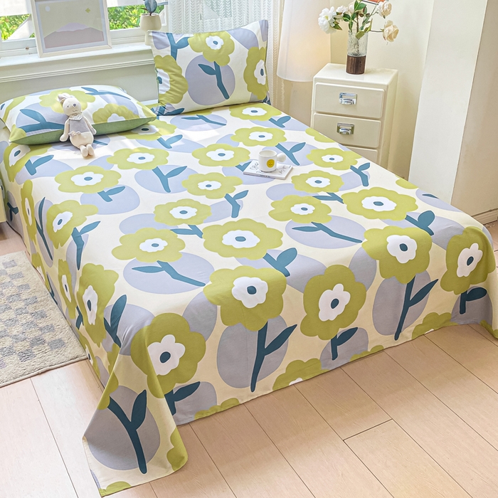 91家纺网 家纺一手货源 找家纺 黑马家居 2025新款全棉纯棉印花单床单床单单件 极简主义