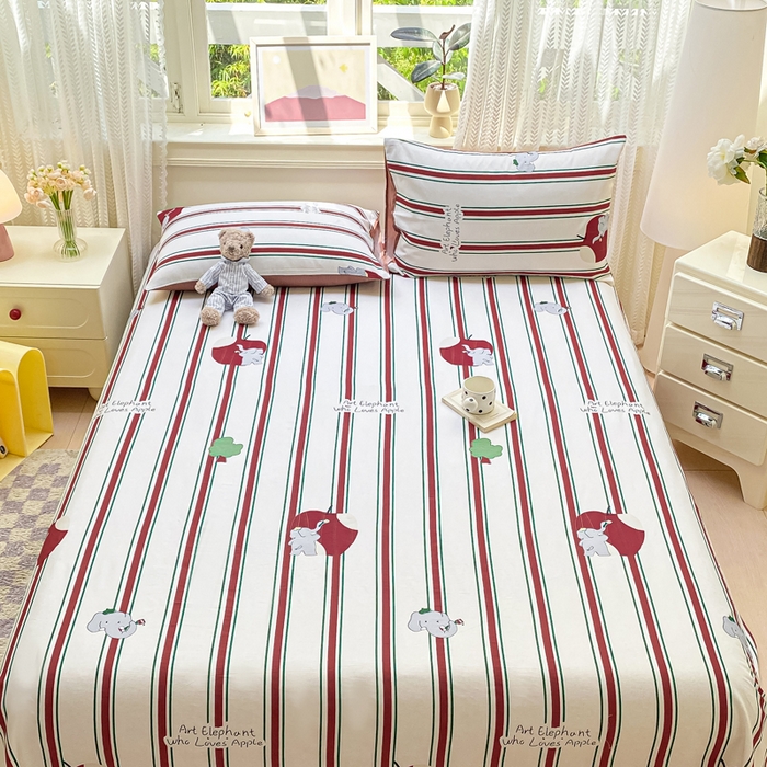 91家纺网 家纺一手货源 找家纺 黑马家居 2025新款全棉纯棉印花单床单床单单件 快乐小象