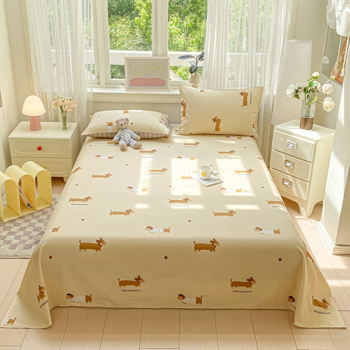 黑马家居 2025新款全棉纯棉印花单床单床单单件 腊肠犬