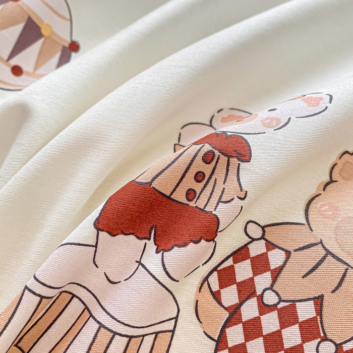 91家纺网 家纺一手货源 找家纺 黑马家居 2025新款全棉纯棉印花单床单床单单件 马戏团