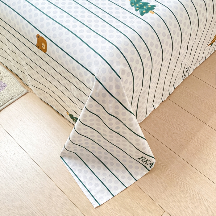 91家纺网 家纺一手货源 找家纺 黑马家居 2025新款全棉纯棉印花单床单床单单件 小熊森林