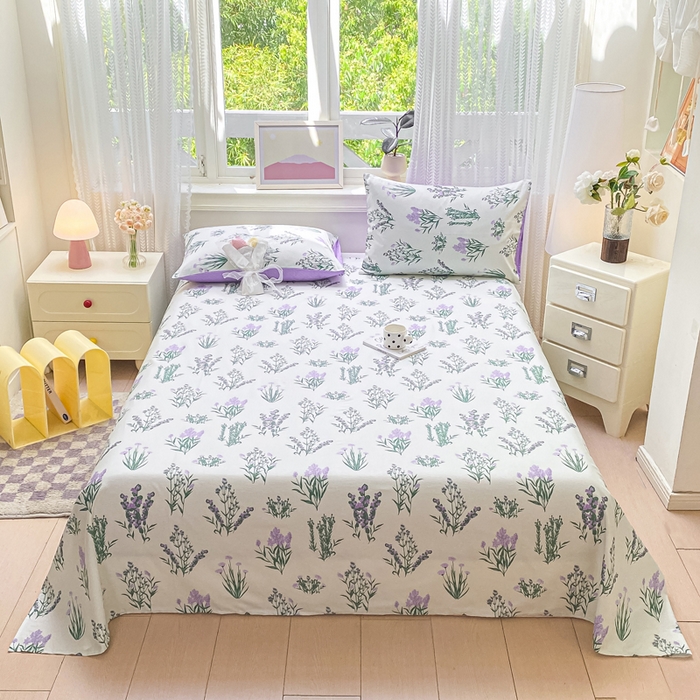 黑马家居 2025新款全棉纯棉印花单床单床单单件 薰衣草