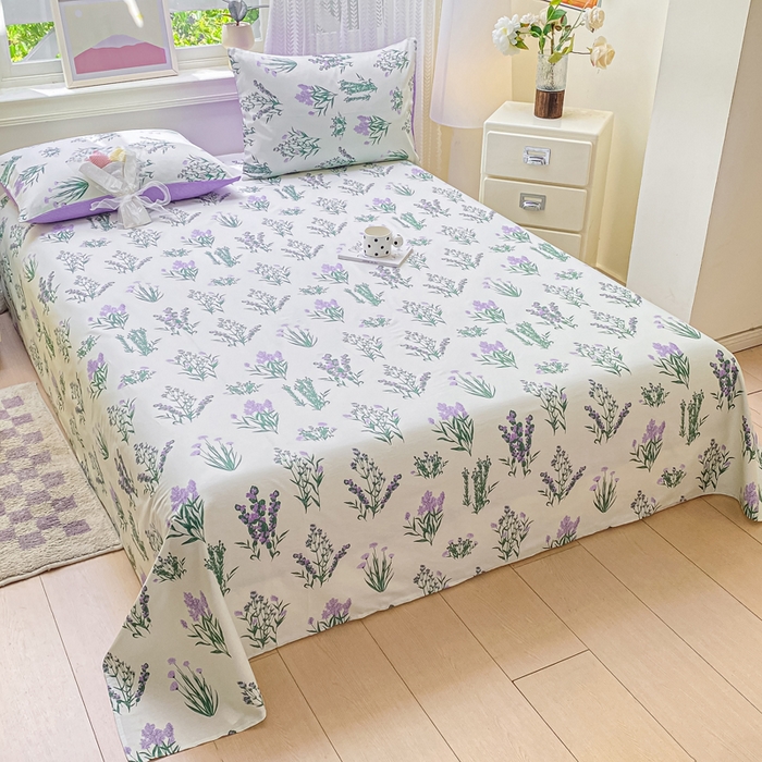 91家纺网 家纺一手货源 找家纺 黑马家居 2025新款全棉纯棉印花单床单床单单件 薰衣草