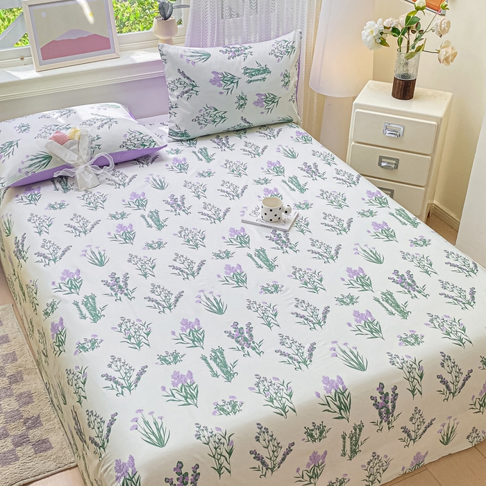 91家纺网 家纺一手货源 找家纺 黑马家居 2025新款全棉纯棉印花单床单床单单件 薰衣草