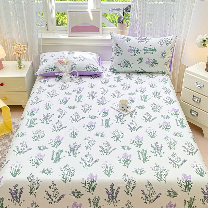 91家纺网 家纺一手货源 找家纺 黑马家居 2025新款全棉纯棉印花单床单床单单件 薰衣草