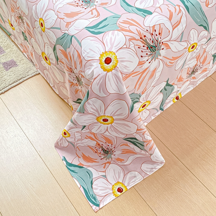 91家纺网 家纺一手货源 找家纺 黑马家居 2025新款全棉纯棉印花单床单床单单件 嫣然花开