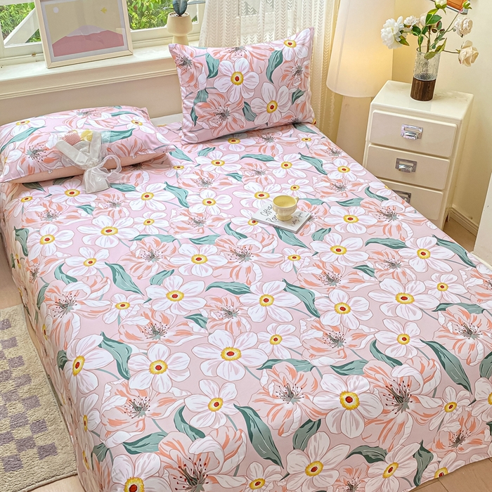 91家纺网 家纺一手货源 找家纺 黑马家居 2025新款全棉纯棉印花单床单床单单件 嫣然花开