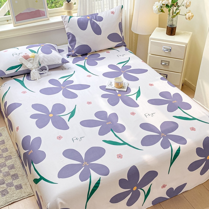 91家纺网 家纺一手货源 找家纺 黑马家居 2025新款全棉纯棉印花单床单床单单件 幽雅