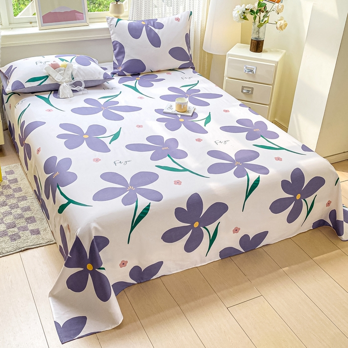 91家纺网 家纺一手货源 找家纺 黑马家居 2025新款全棉纯棉印花单床单床单单件 幽雅