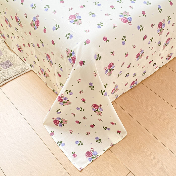 91家纺网 家纺一手货源 找家纺 黑马家居 2025新款全棉纯棉印花单床单床单单件 紫薇