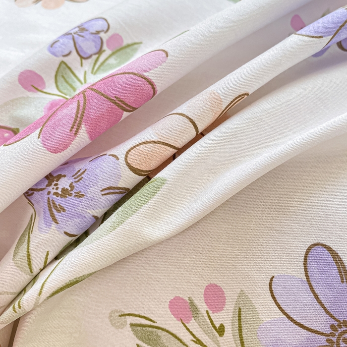 91家纺网 家纺一手货源 找家纺 黑马家居 2025新款全棉纯棉印花单床笠床笠单件 初晴