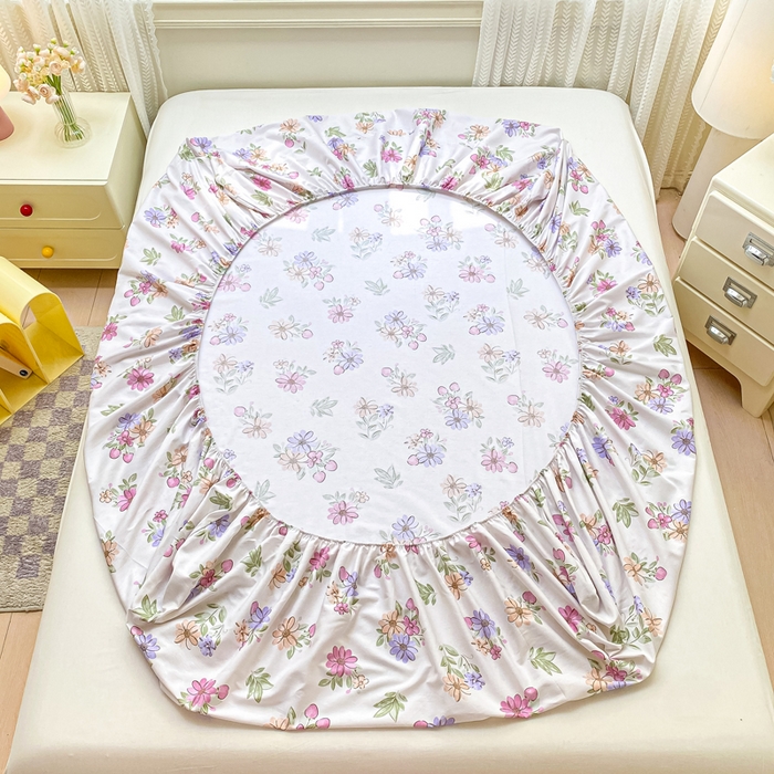 91家纺网 家纺一手货源 找家纺 黑马家居 2025新款全棉纯棉印花单床笠床笠单件 初晴