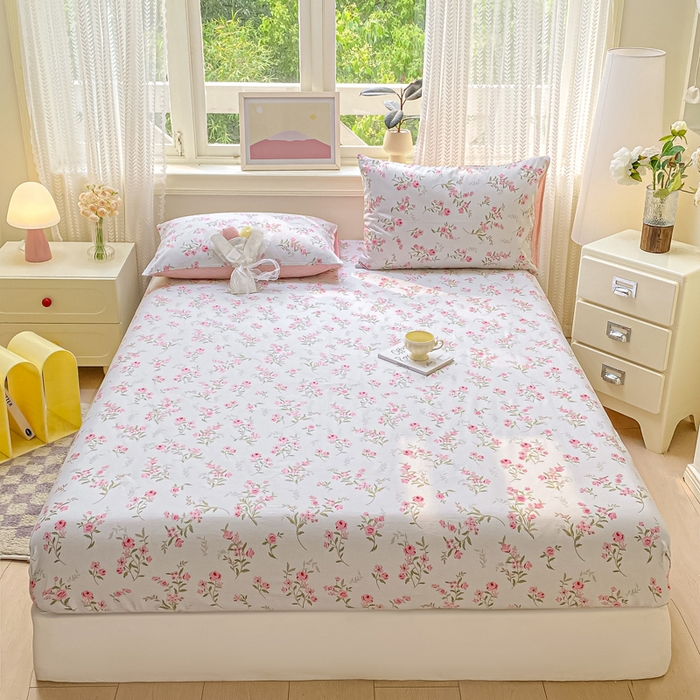 91家纺网 家纺一手货源 找家纺 黑马家居 2025新款全棉纯棉印花单床笠床笠单件 花穗