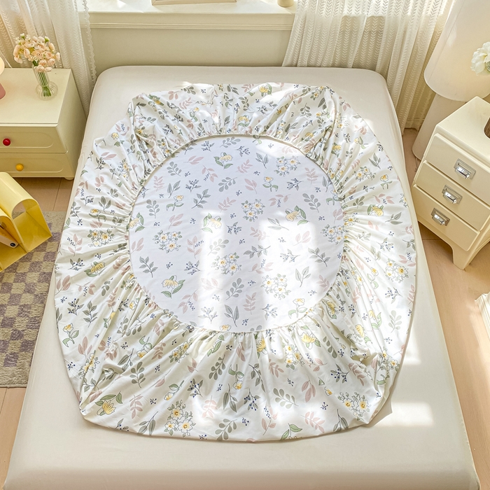 91家纺网 家纺一手货源 找家纺 黑马家居 2025新款全棉纯棉印花单床笠床笠单件 花韵