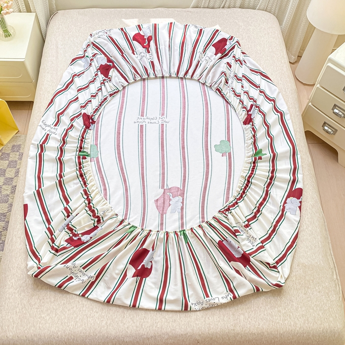 91家纺网 家纺一手货源 找家纺 黑马家居 2025新款全棉纯棉印花单床笠床笠单件 快乐小象