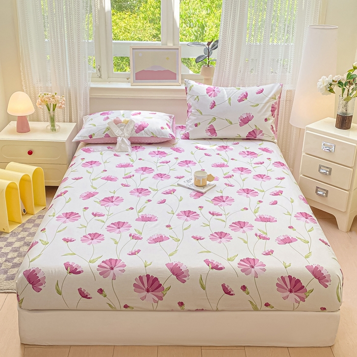 91家纺网 家纺一手货源 找家纺 黑马家居 2025新款全棉纯棉印花单床笠床笠单件 晚风轻漫