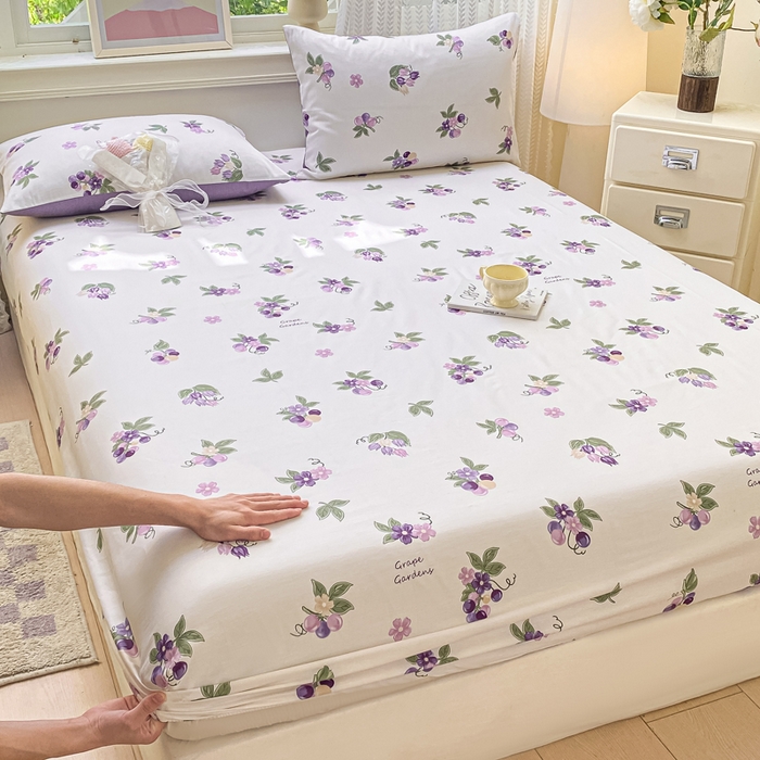 黑马家居 2025新款全棉纯棉印花单床笠床笠单件 夏黑