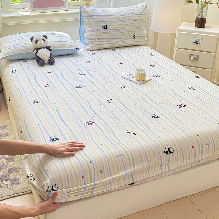 黑马家居 2025新款全棉纯棉印花单床笠床笠单件 小熊猫