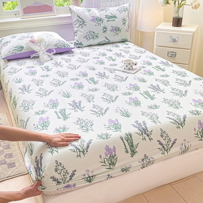 黑马家居 2025新款全棉纯棉印花单床笠床笠单件 薰衣草
