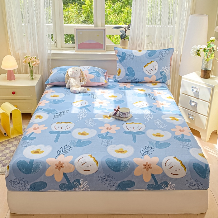 91家纺网 家纺一手货源 找家纺 黑马家居 2025新款全棉纯棉印花单床笠床笠单件 雅卉