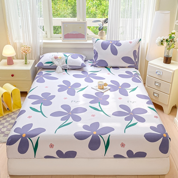 91家纺网 家纺一手货源 找家纺 黑马家居 2025新款全棉纯棉印花单床笠床笠单件 幽雅