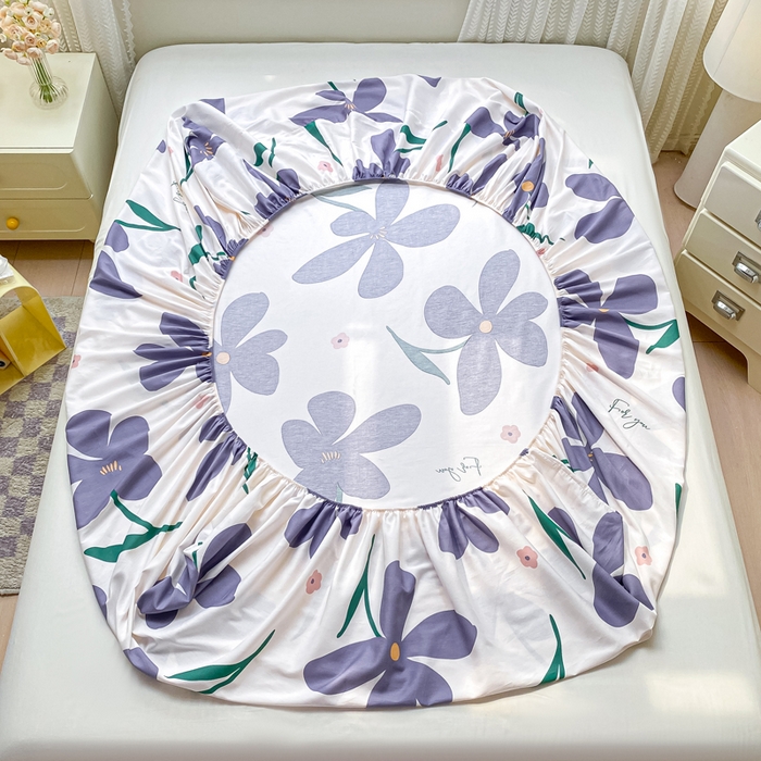 91家纺网 家纺一手货源 找家纺 黑马家居 2025新款全棉纯棉印花单床笠床笠单件 幽雅