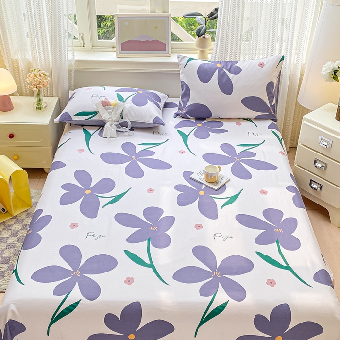 91家纺网 家纺一手货源 找家纺 黑马家居 2025新款全棉纯棉印花单床笠床笠单件 幽雅