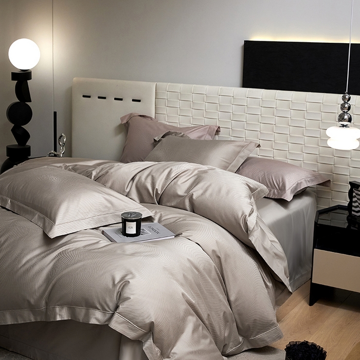 91家纺网 家纺一手货源 找家纺 （总）榻尚家居 2025新款长绒棉贡缎提花手工立体埋绳工艺四件套礼盒包装