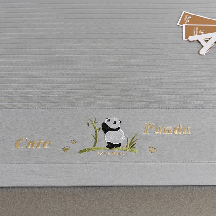 91家纺网 家纺一手货源 找家纺 （总）小牛席业 2025新款条纹爱家熊猫冰丝席凉席藤席冰藤席空调席乳胶席凉感豆豆席