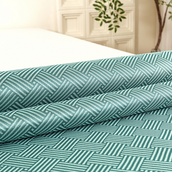 91家纺网 家纺一手货源 找家纺 丹兰 2025新款碳光冰丝席三件套竹席冰藤席艾草席学生席双人床凉席 碳光饼干花 绿