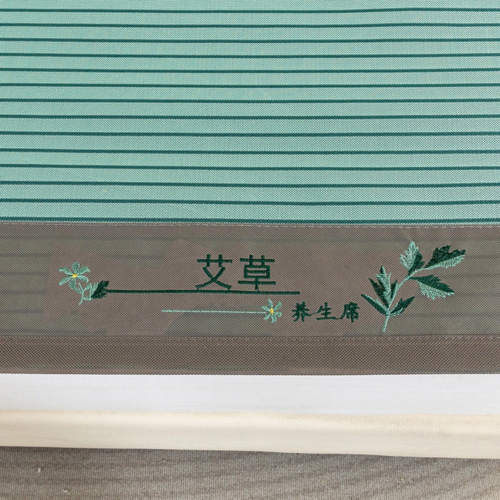 91家纺网 家纺一手货源 找家纺 丹兰 2025新款碳光冰丝席三件套竹席冰藤席艾草席学生席双人床凉席 碳光条纹 绿