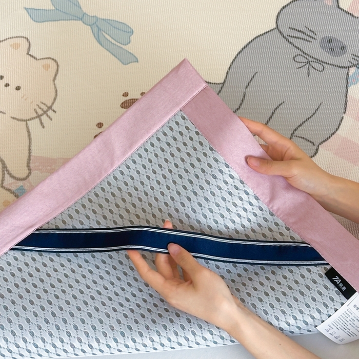 91家纺网 家纺一手货源 找家纺 觅糖家纺2025新款韩系数码卡通印花冰藤席 冰藤席-猫猫乐园