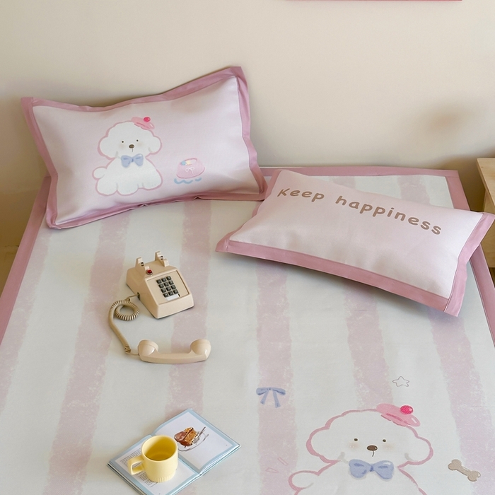 91家纺网 家纺一手货源 找家纺 觅糖家纺2025新款韩系数码卡通印花冰藤席 冰藤席-云朵狗