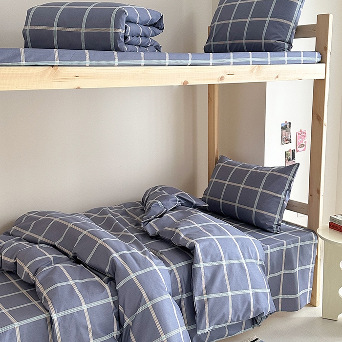 91家纺网 家纺一手货源 找家纺 天之爱2025新款全棉13372学生宿舍上下铺三件套多件套 素雅灰