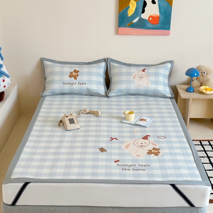 91家纺网 家纺一手货源 找家纺 （总）觅糖家纺2025新款韩系数码卡通印花冰藤席