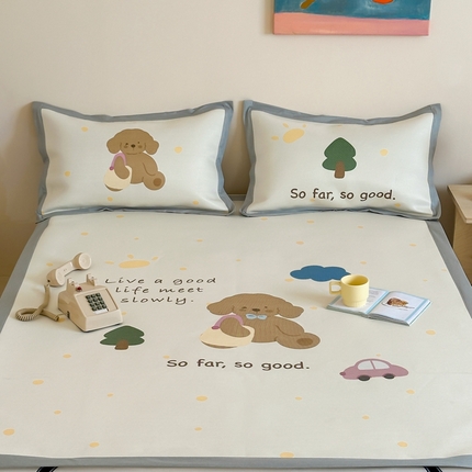 91家纺网 家纺一手货源 找家纺 觅糖家纺2025新款韩系数码卡通印花冰藤席 冰藤席-晴天狗