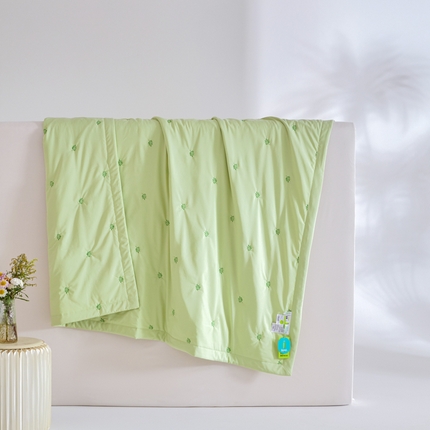 91家纺网 家纺一手货源 找家纺 （总）源舜家纺2025新款精绣系列水洗冰云丝绣花相思叶凉感夏被空调被