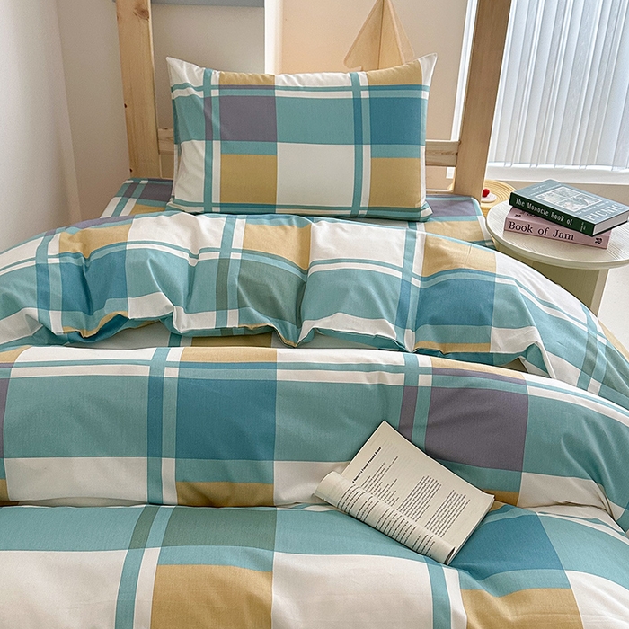 91家纺网 家纺一手货源 找家纺 天之爱2025新款全棉13372学生宿舍上下铺三件套多件套 白鹭